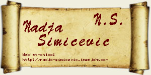 Nadja Simićević vizit kartica